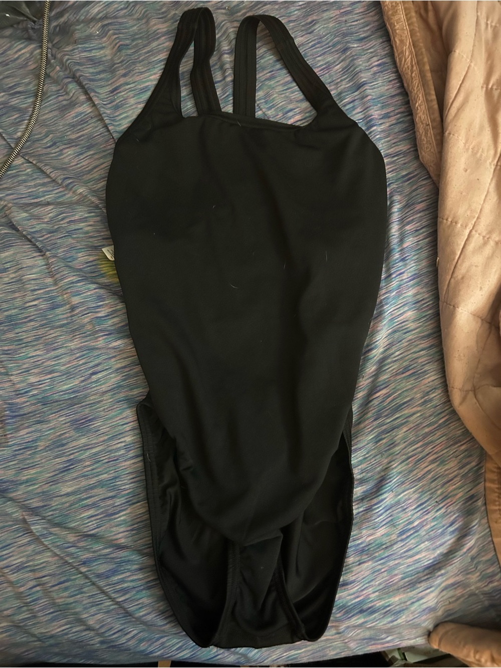 Speedo Black Double-Strap One-Piece Swimsuit